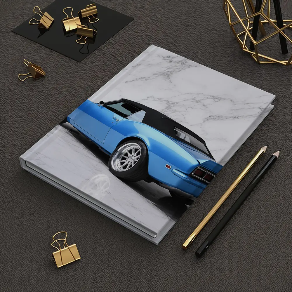 Chevrolet Camaro Blue Convertible Marble Background – Notebooks