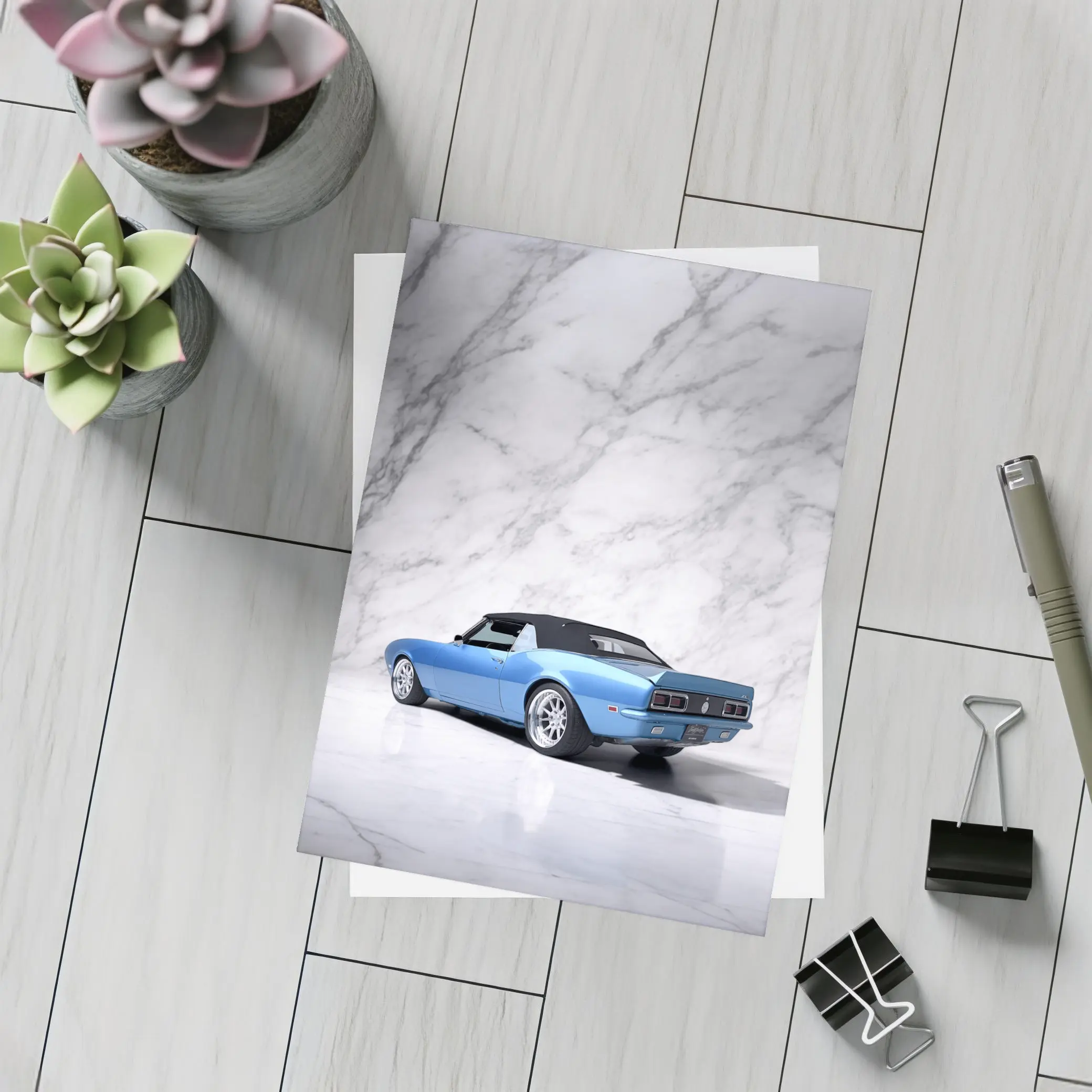 Chevrolet Camaro RS Blue Marble Studio – Postcards
