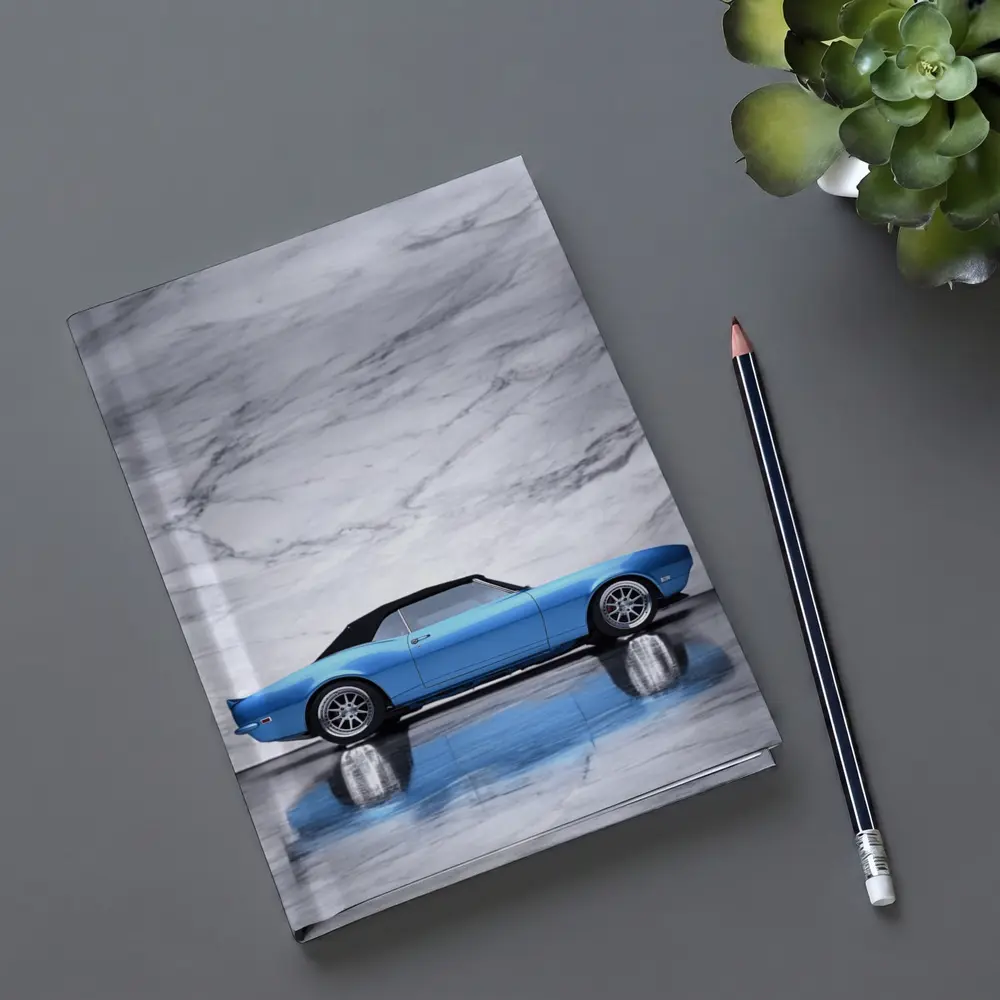 Chevrolet Camaro RS Blue Marble Background – Notebooks