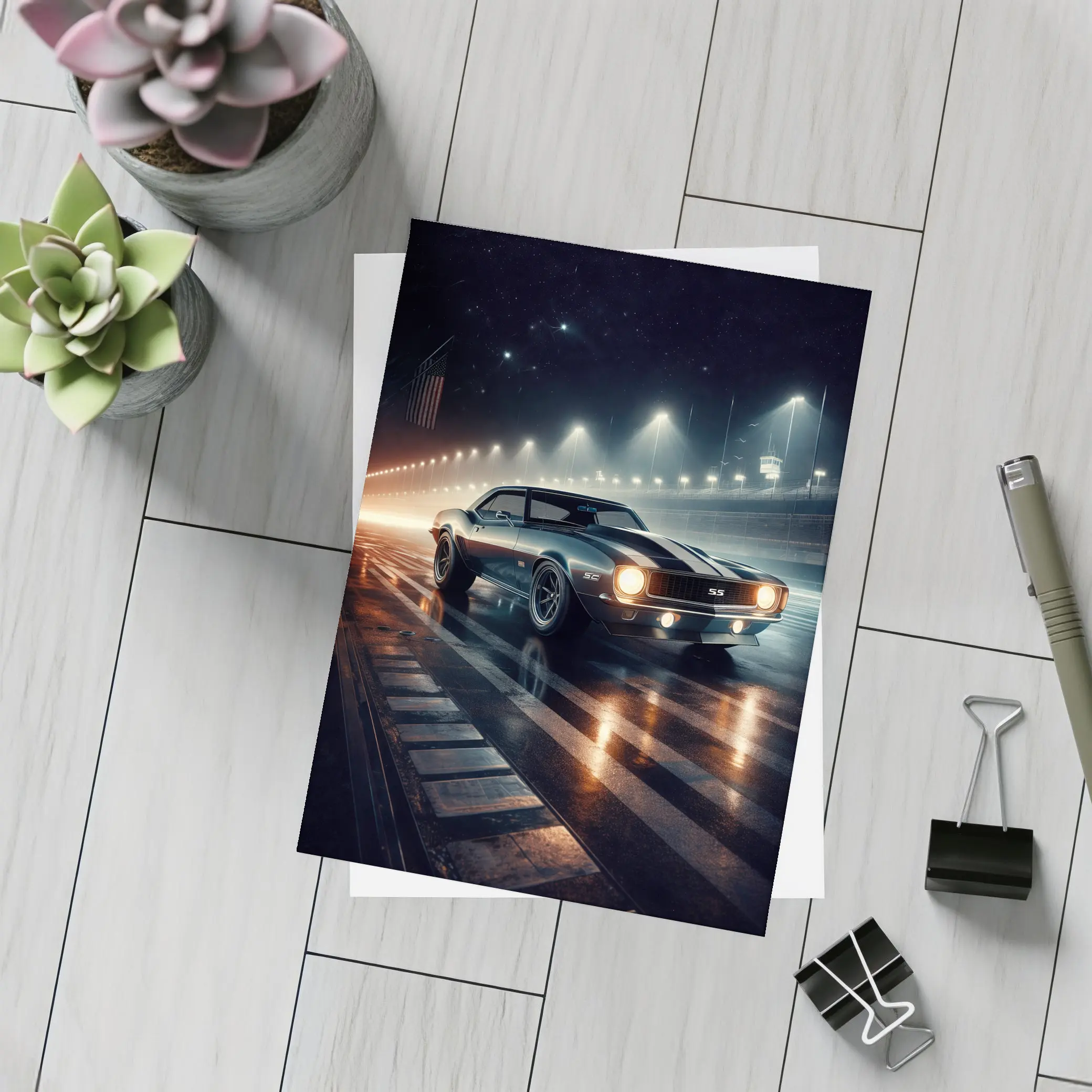 Chevrolet Camaro SS Night Drag Strip – Postcards