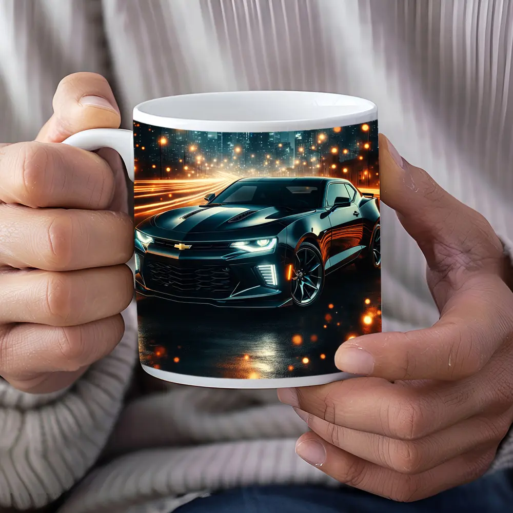Chevrolet Camaro Black Night City Lights – Mugs