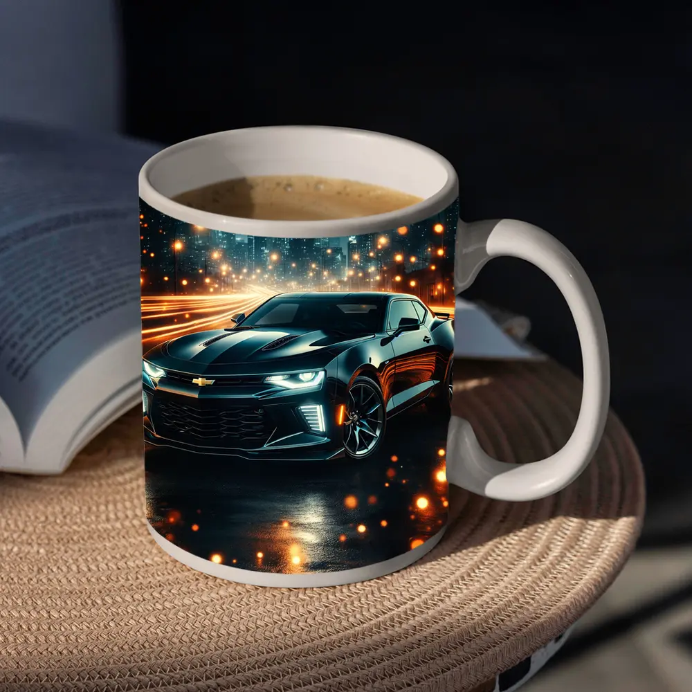 Chevrolet Camaro Black Night City Lights – Mugs