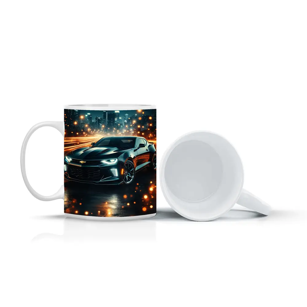 Chevrolet Camaro Black Night City Lights – Mugs