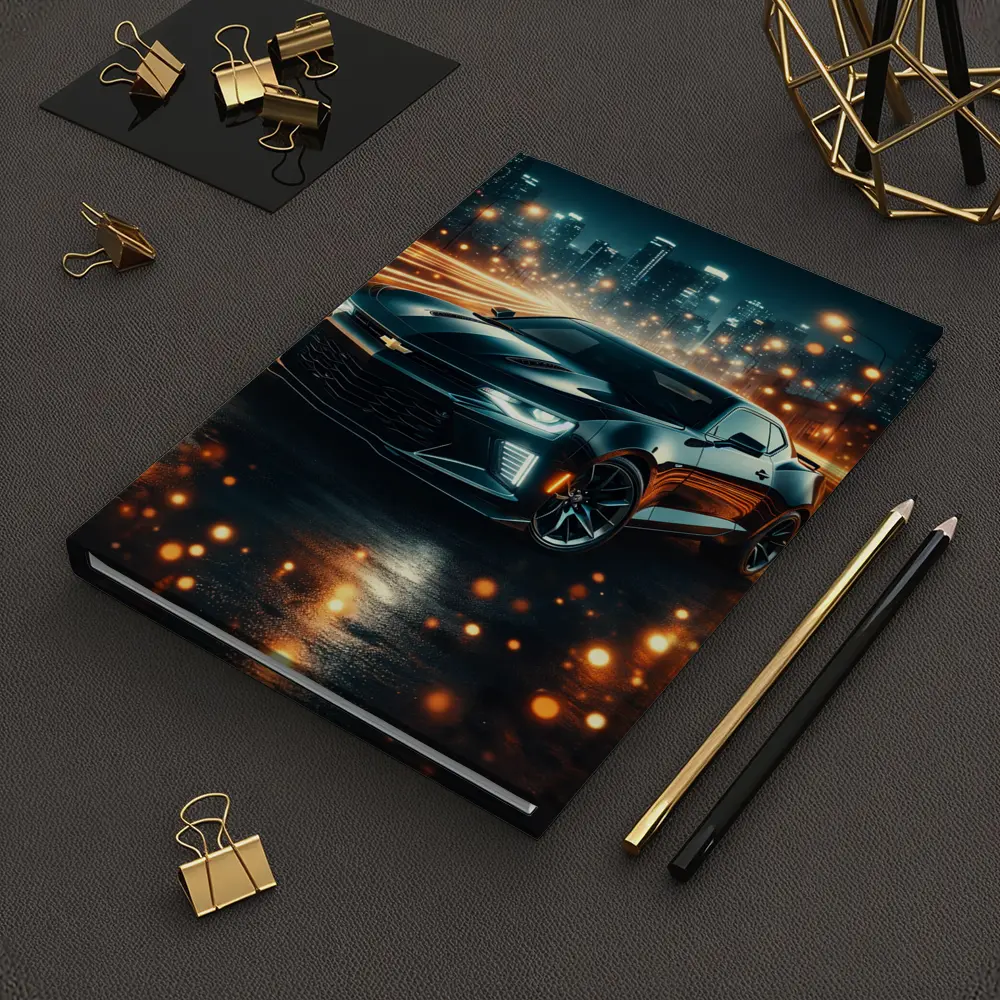 Chevrolet Camaro Black Night City Lights – Notebooks
