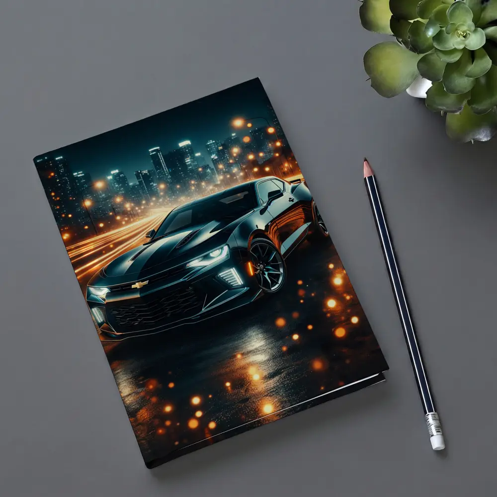 Chevrolet Camaro Black Night City Lights – Notebooks