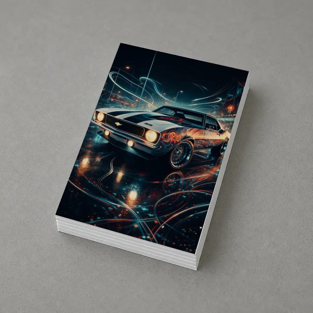 Chevrolet Camaro SS Neon Night City Art – Postcards