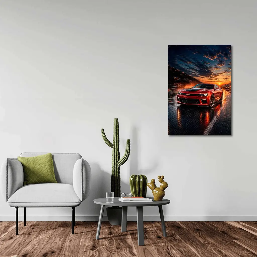 Chevrolet Camaro SS Red Track Night – Wall Art