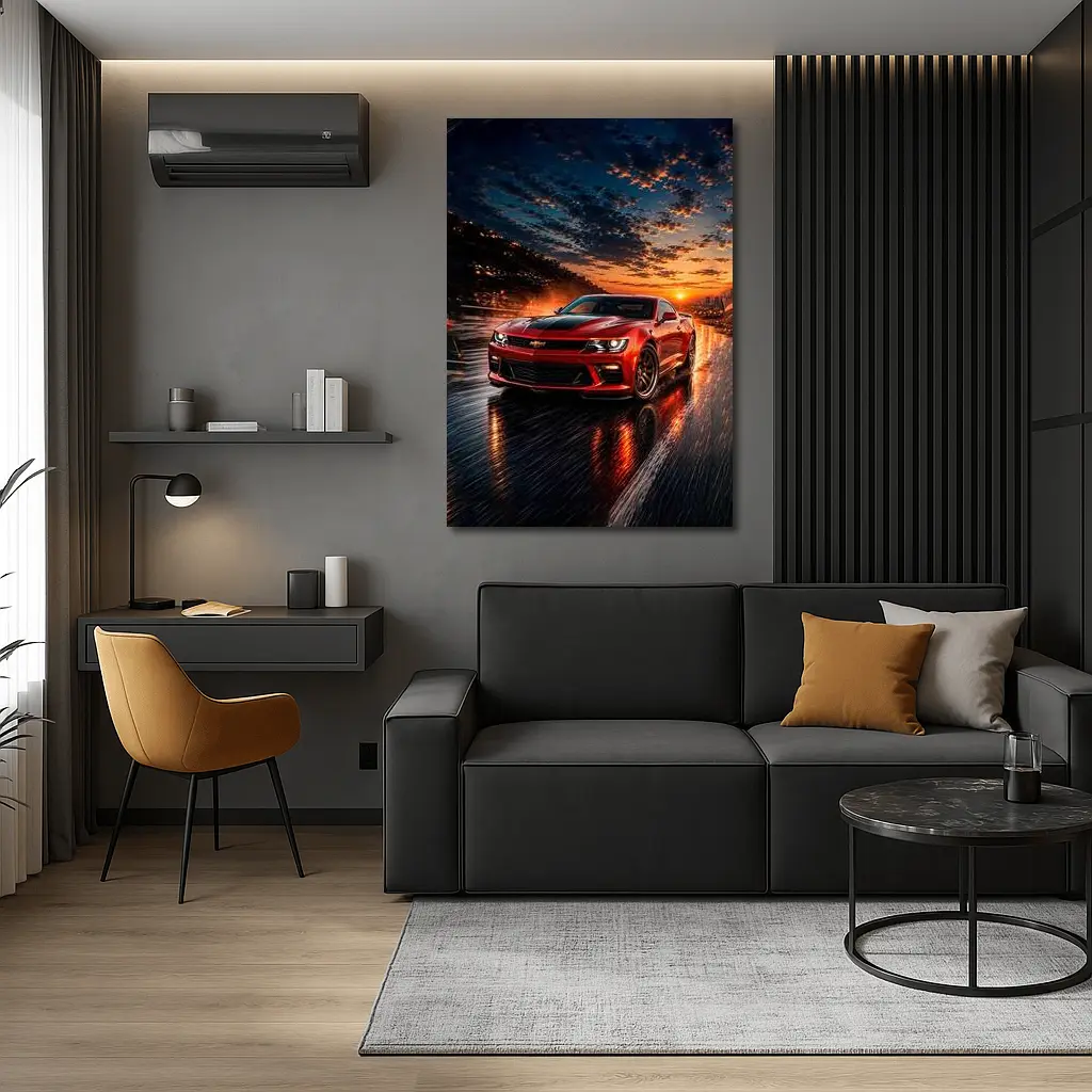 Chevrolet Camaro SS Red Track Night – Wall Art