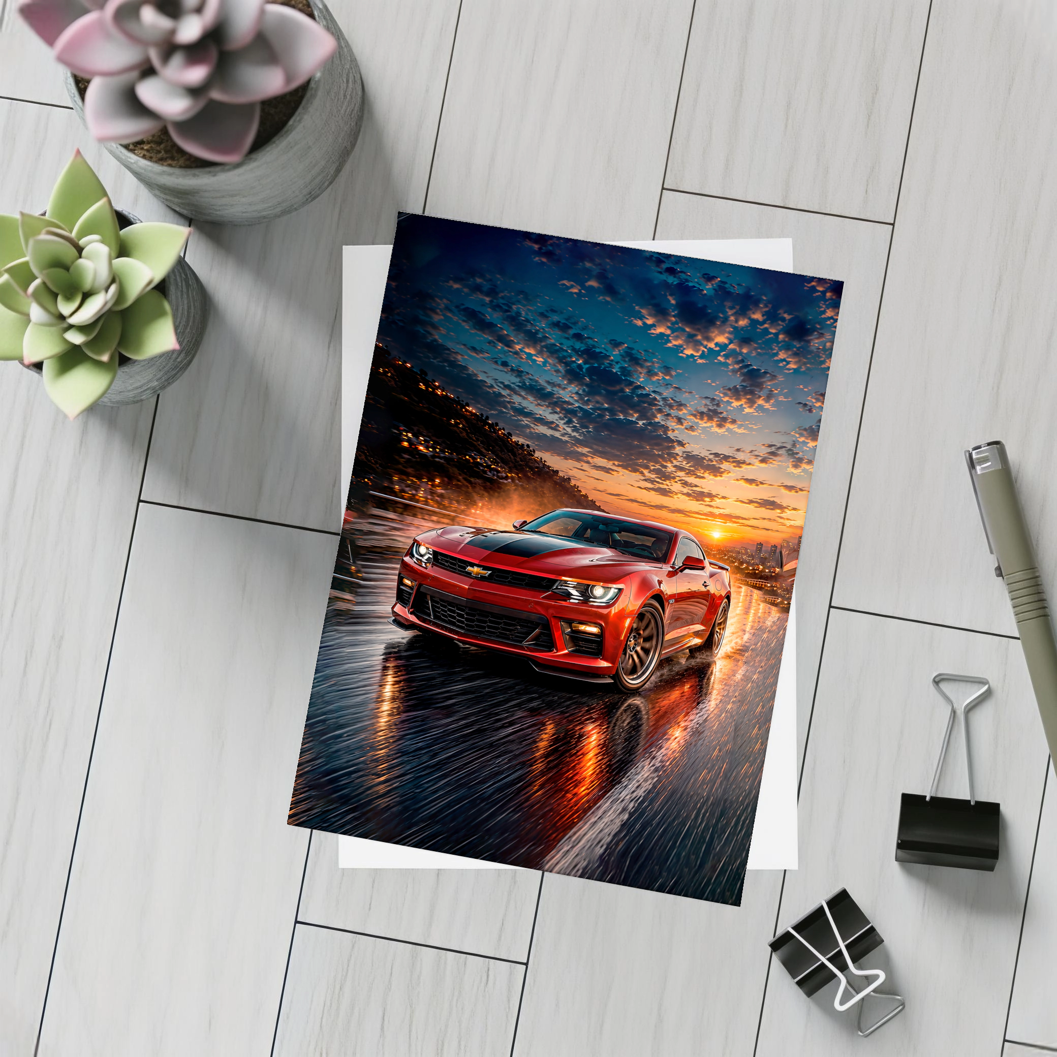 Chevrolet Camaro SS Red Track Night – Postcards