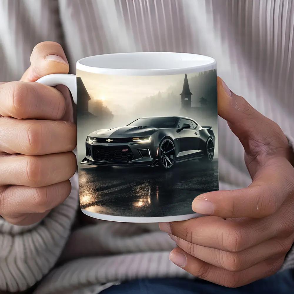 Chevrolet Camaro SS Dark Foggy Street – Mugs