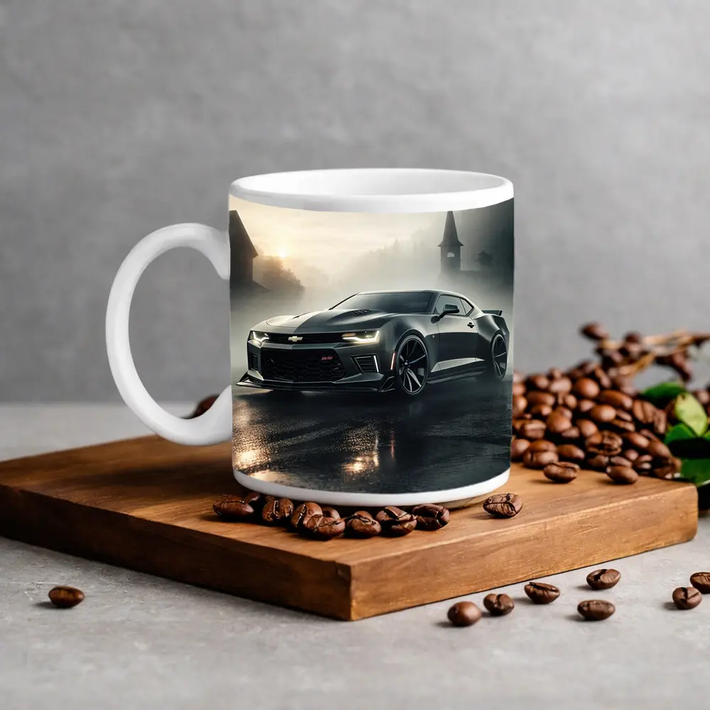 Chevrolet Camaro SS Dark Foggy Street – Mugs