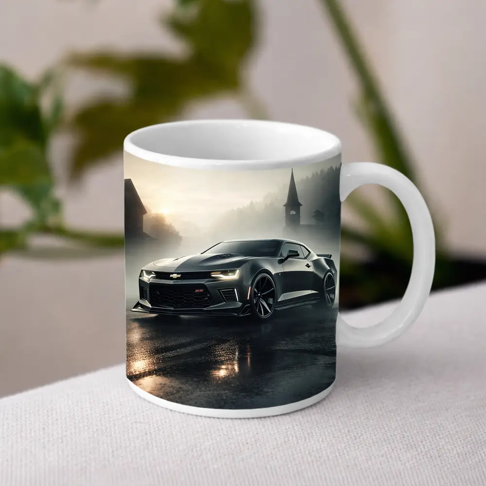 Chevrolet Camaro SS Dark Foggy Street – Mugs