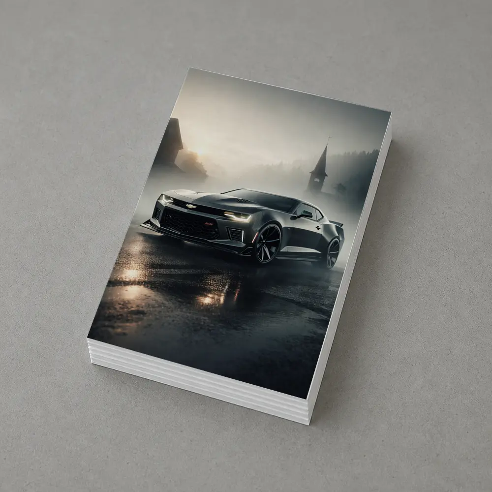 Chevrolet Camaro SS Dark Foggy Street – Postcards