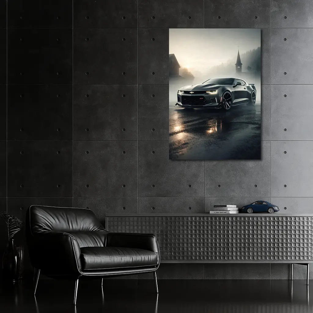 Chevrolet Camaro SS Dark Foggy Street – Wall Art