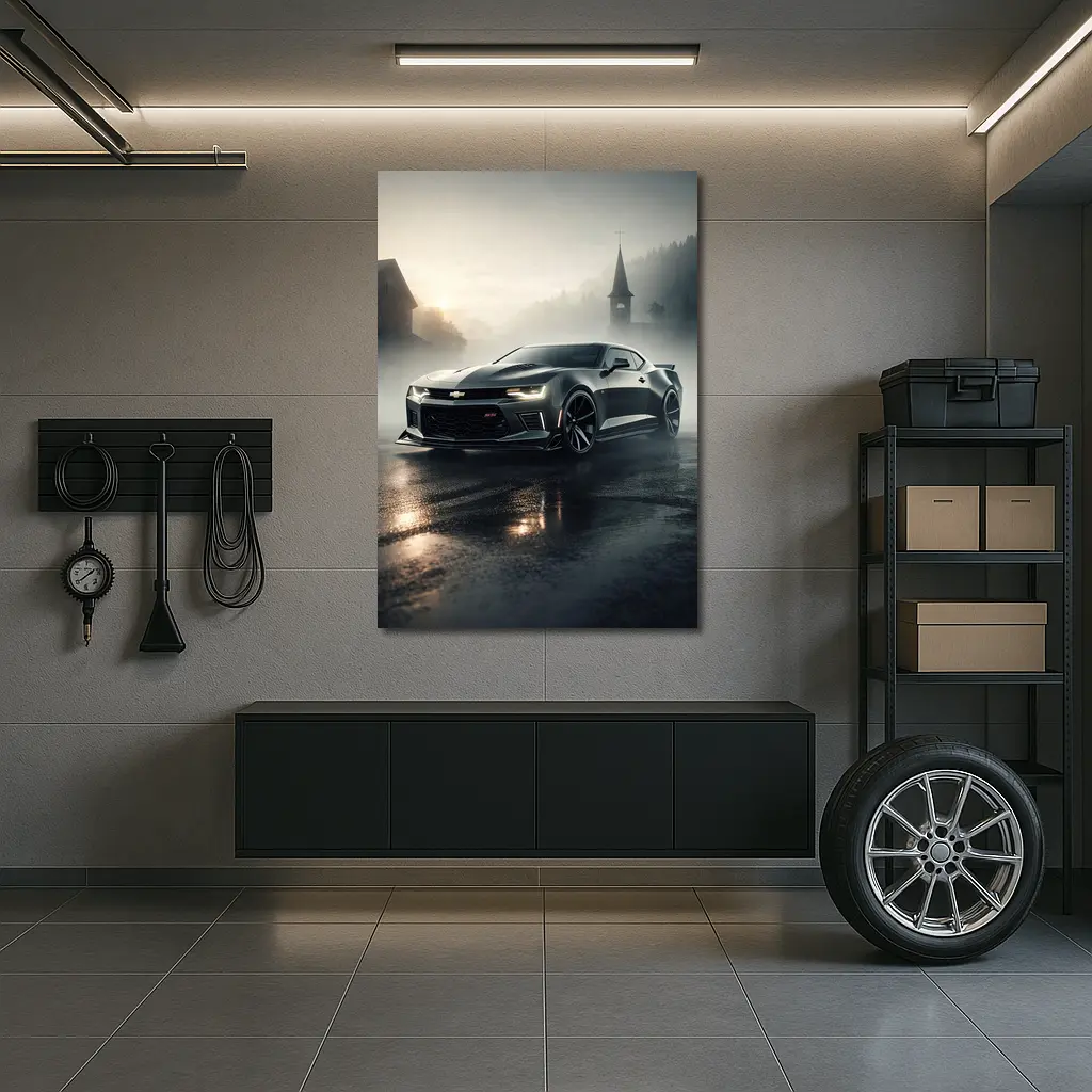 Chevrolet Camaro SS Dark Foggy Street – Wall Art