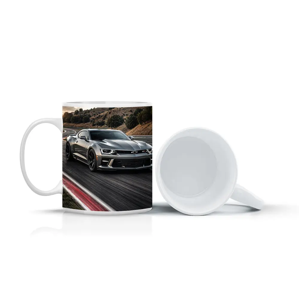 Chevrolet Camaro ZL1 Silver on Racing Track – Mugs