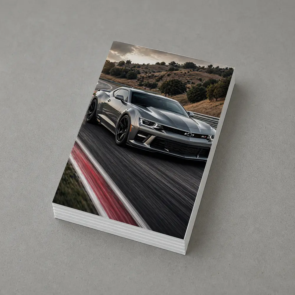 Chevrolet Camaro ZL1 Silver on Racing Track – Postcards