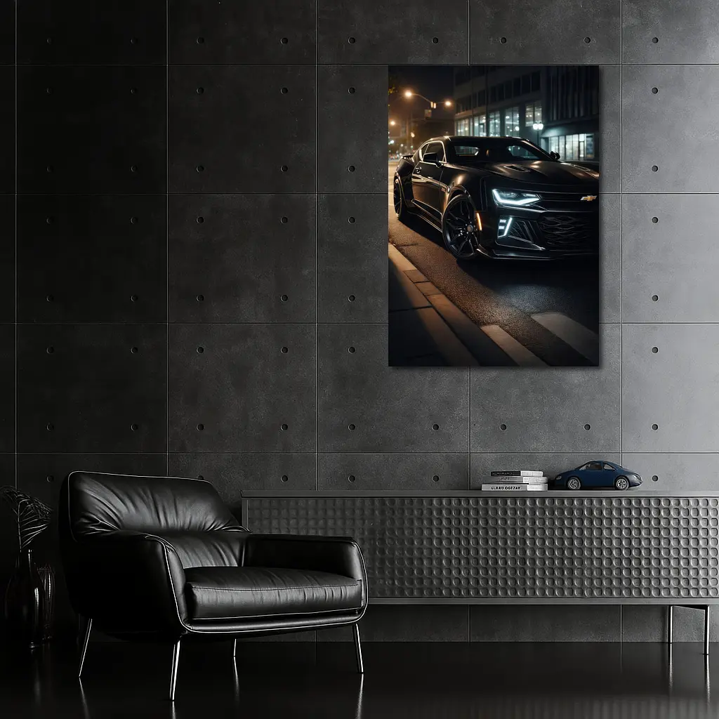 Chevrolet Camaro ZL1 Black Night Street – Wall Art