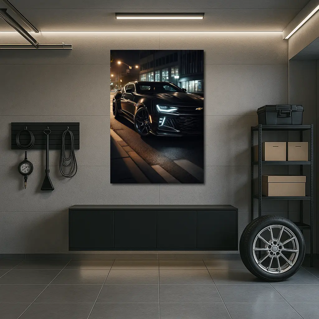Chevrolet Camaro ZL1 Black Night Street – Wall Art