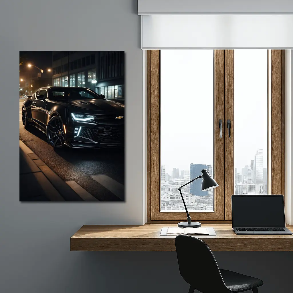 Chevrolet Camaro ZL1 Black Night Street – Wall Art