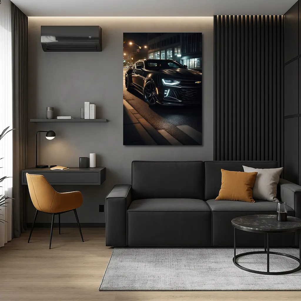 Chevrolet Camaro ZL1 Black Night Street – Wall Art