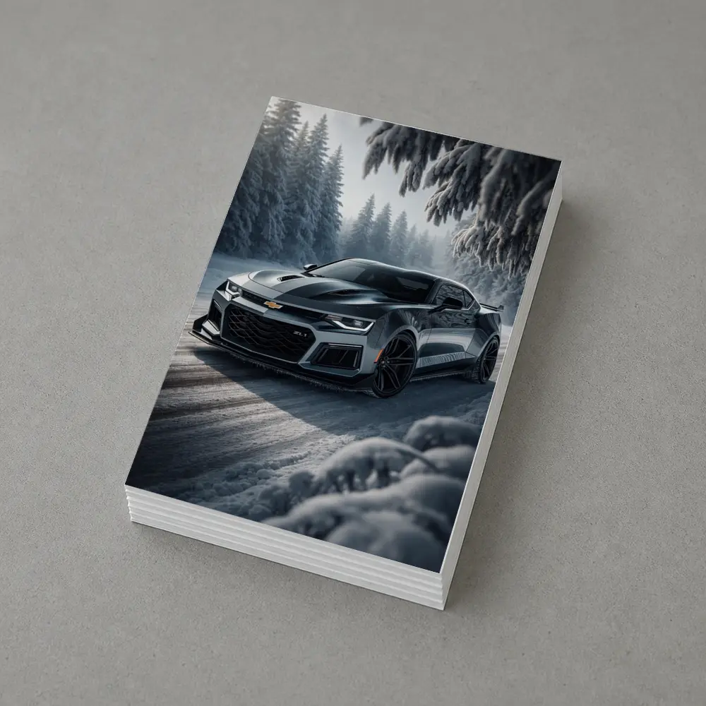 Chevrolet Camaro ZL1 Snowy Forest Road – Postcards