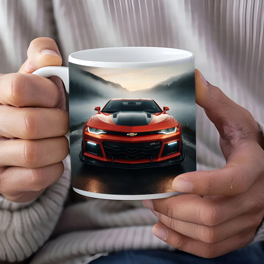 Chevrolet Camaro ZL1 Red Foggy Road – Mugs