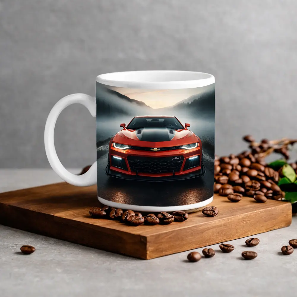 Chevrolet Camaro ZL1 Red Foggy Road – Mugs
