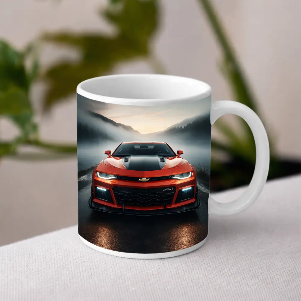 Chevrolet Camaro ZL1 Red Foggy Road – Mugs