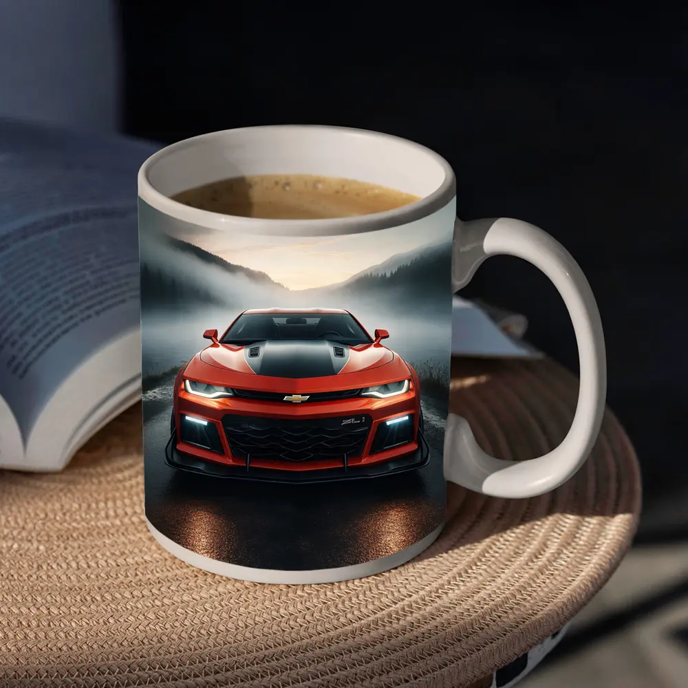 Chevrolet Camaro ZL1 Red Foggy Road – Mugs