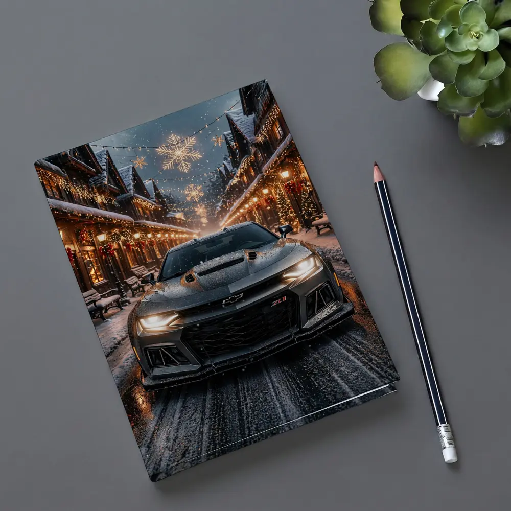 Chevrolet Camaro ZL1 Snowy Christmas Street – Notebooks