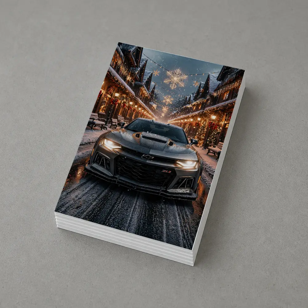 Chevrolet Camaro ZL1 Snowy Christmas Street – Postcards