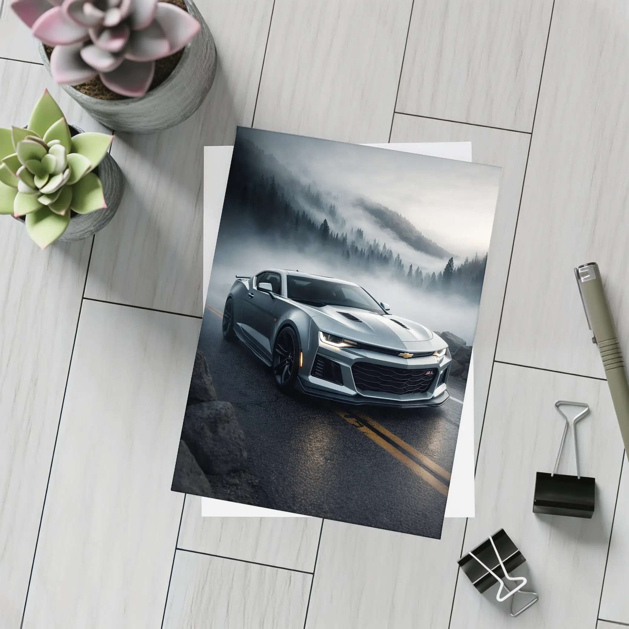 Chevrolet Camaro ZL1 Foggy Mountain Road – Postcards