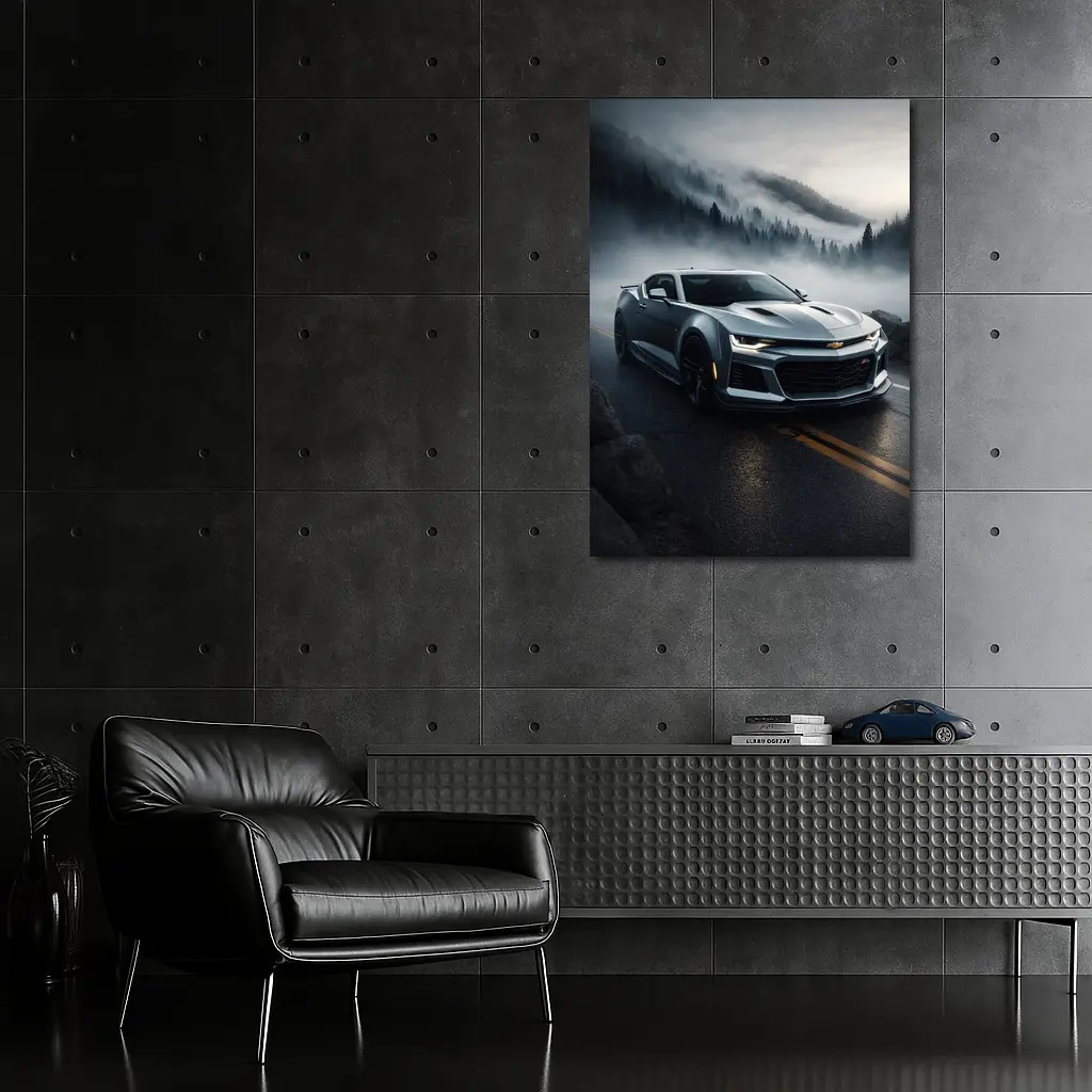Chevrolet Camaro ZL1 Foggy Mountain Road – Wall Art