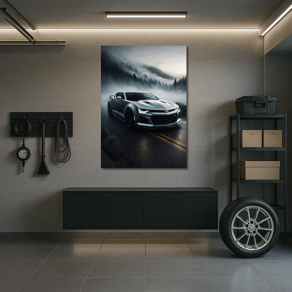 Chevrolet Camaro ZL1 Foggy Mountain Road – Wall Art