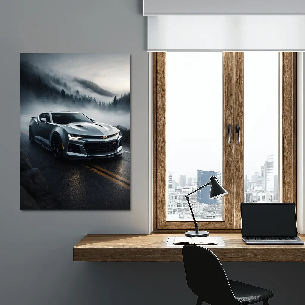 Chevrolet Camaro ZL1 Foggy Mountain Road – Wall Art