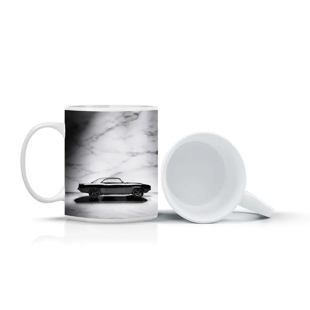 Black Chevrolet Camaro Classic Marble Background – Mugs