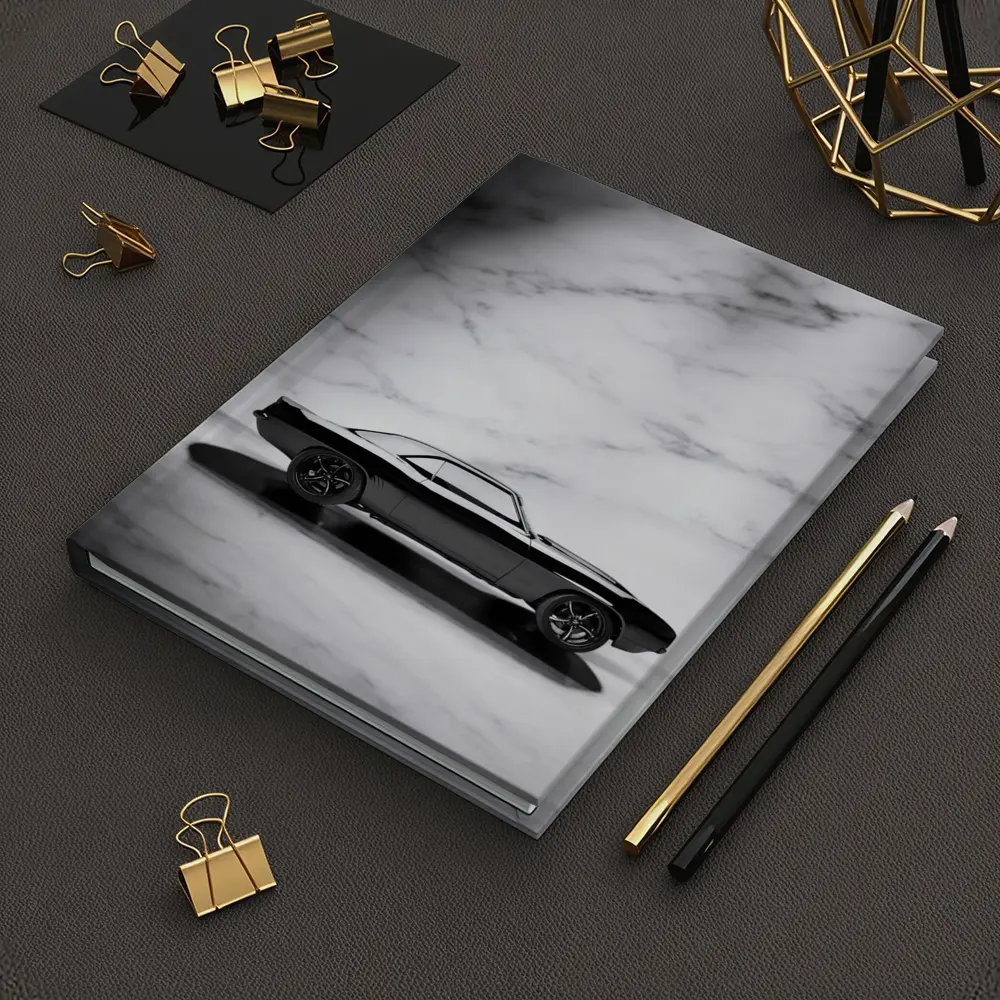 Black Chevrolet Camaro Classic Marble Background – Notebooks