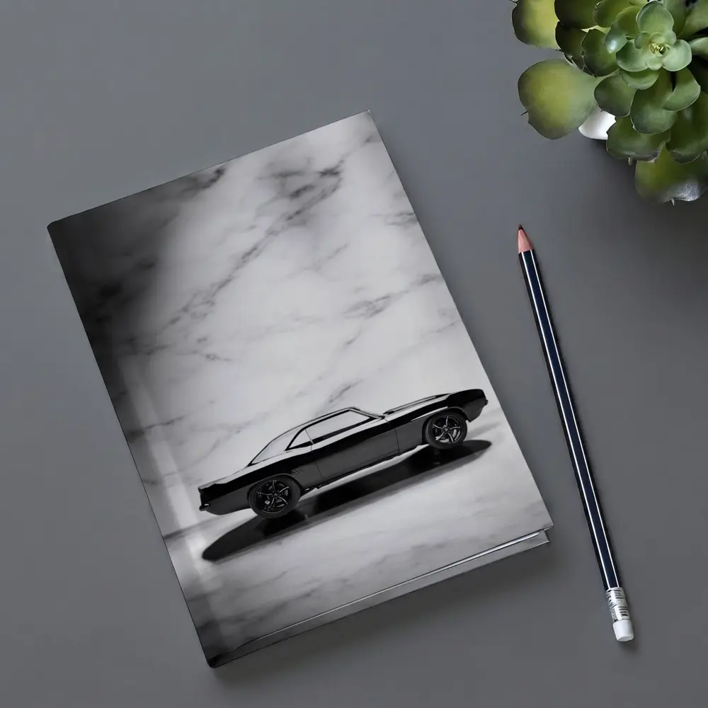 Black Chevrolet Camaro Classic Marble Background – Notebooks