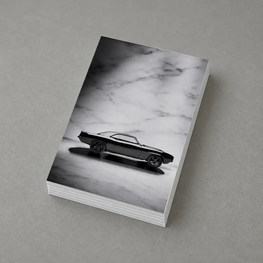 Black Chevrolet Camaro Classic Marble Background – Postcards