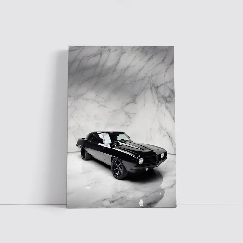 Black Chevrolet Camaro Classic Marble Studio – Wall Art