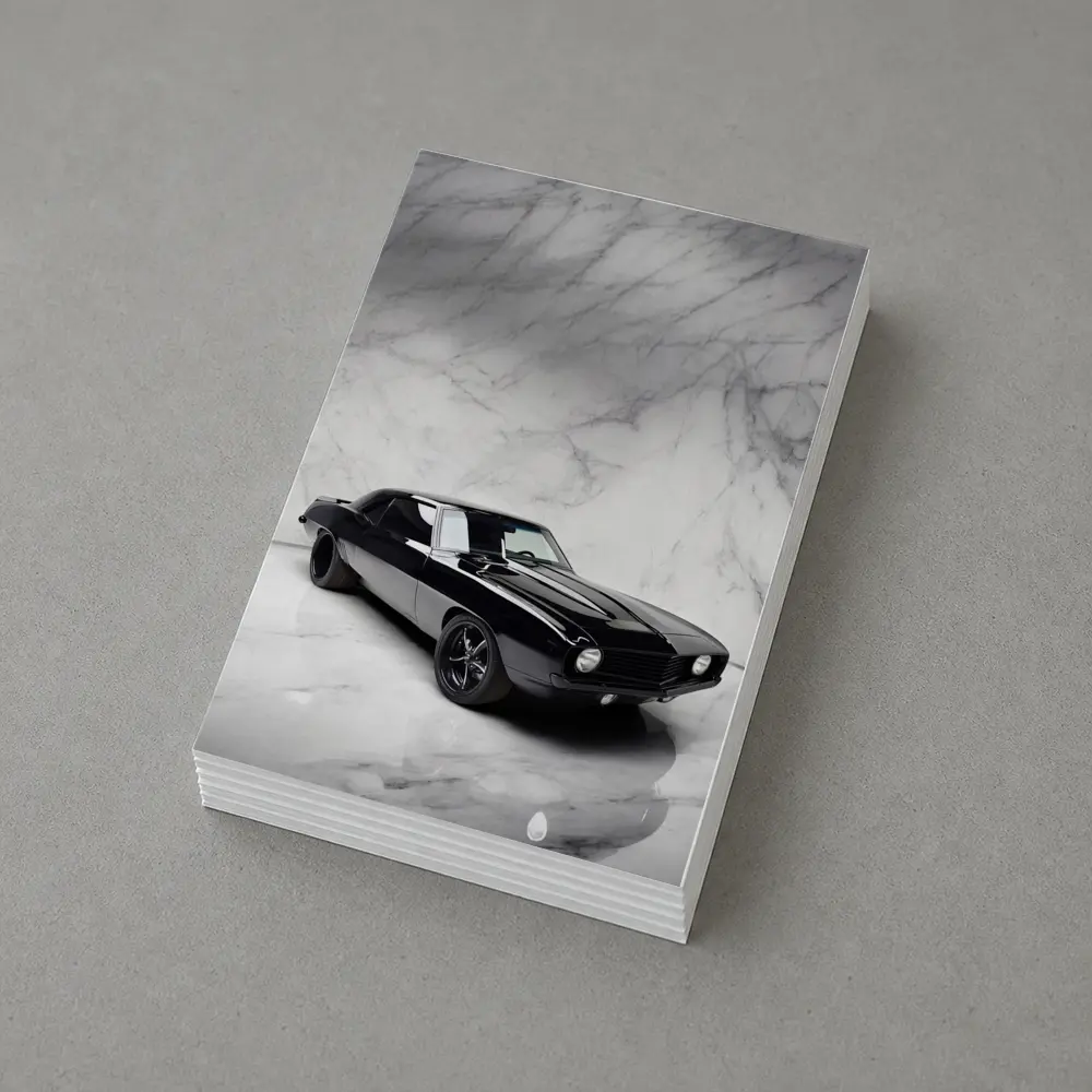 Black Chevrolet Camaro Classic Marble Studio – Postcards