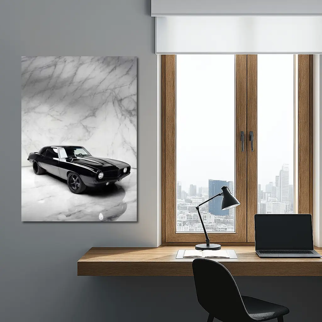 Black Chevrolet Camaro Classic Marble Studio – Wall Art