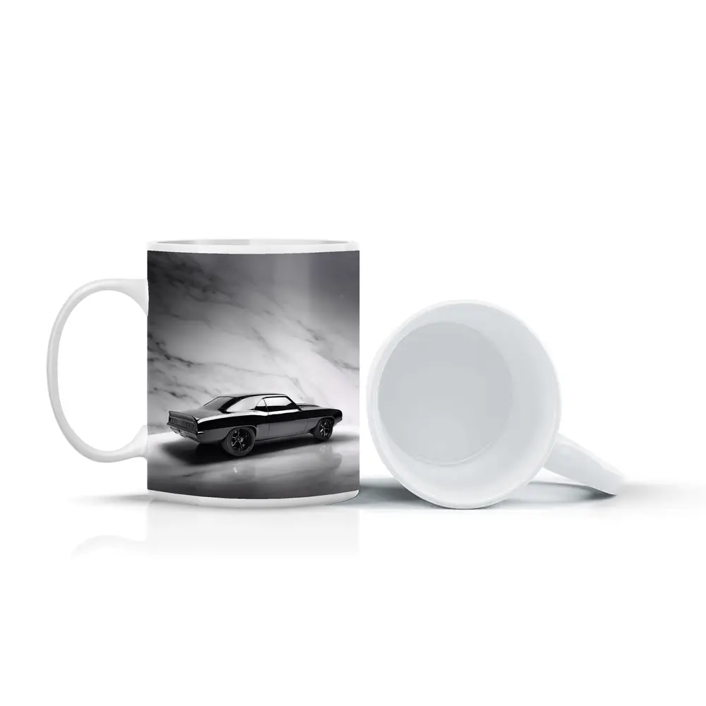 Black Chevrolet Camaro Classic Marble Background – Mugs