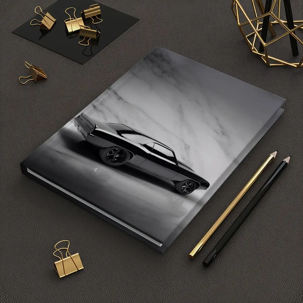 Black Chevrolet Camaro Classic Marble Background – Notebooks