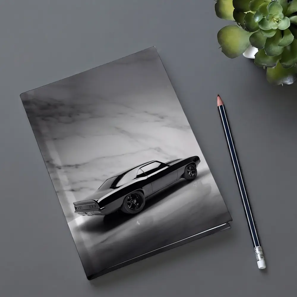 Black Chevrolet Camaro Classic Marble Background – Notebooks