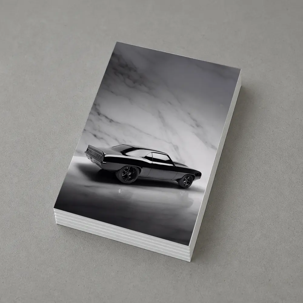 Black Chevrolet Camaro Classic Marble Background – Postcards