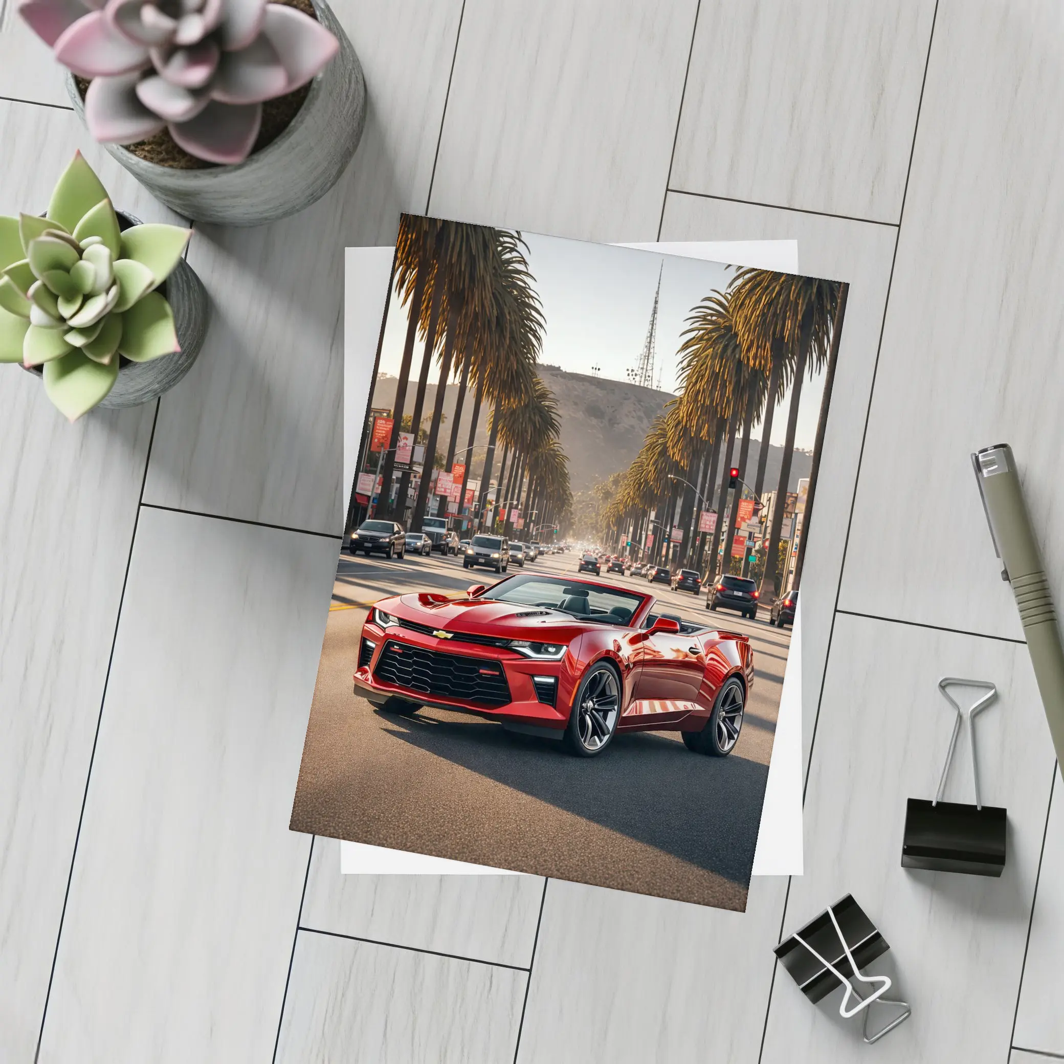 Chevrolet Camaro Cruising Los Angeles Palm Boulevard – Postcards