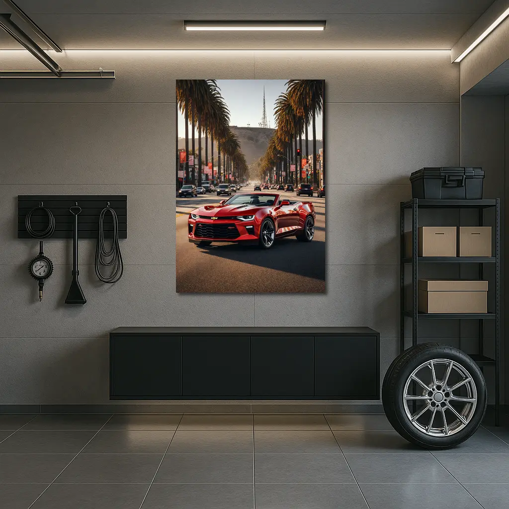 Chevrolet Camaro Cruising Los Angeles Palm Boulevard – Wall Art