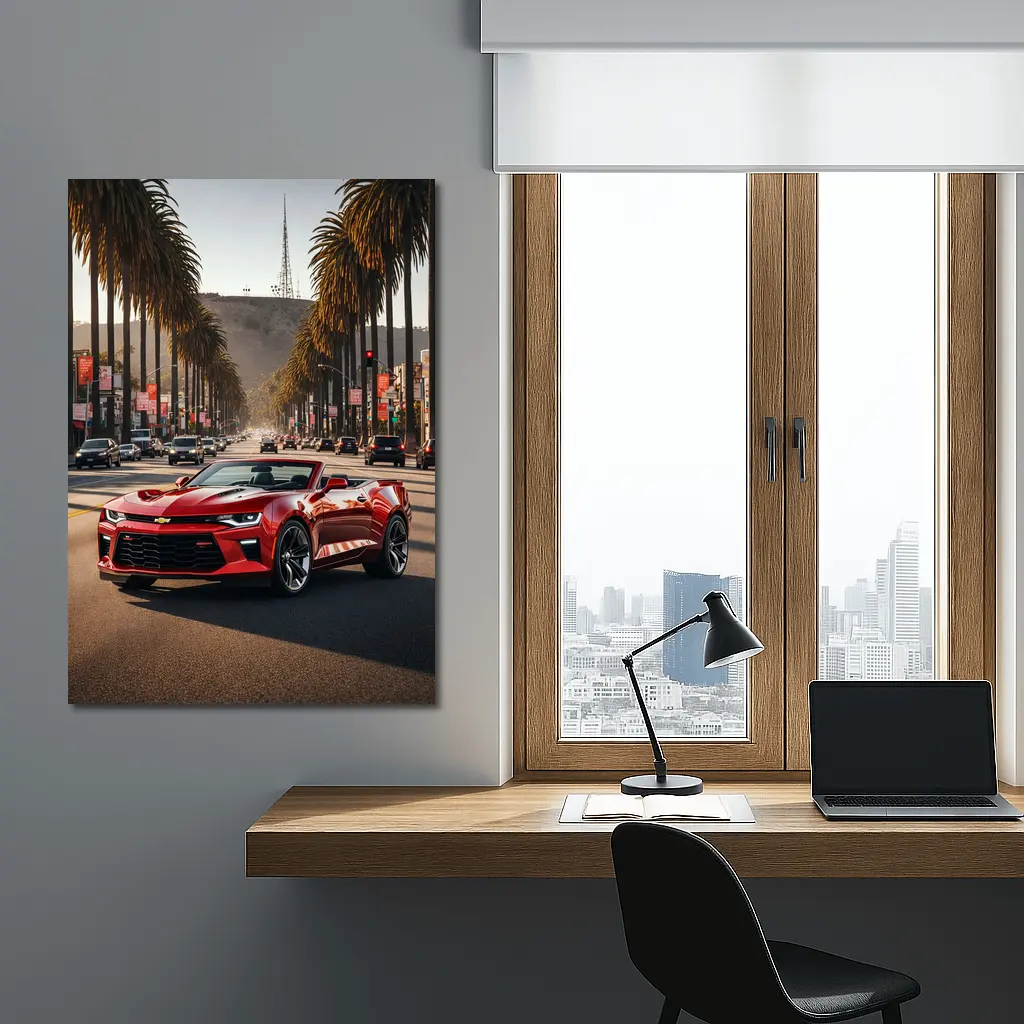 Chevrolet Camaro Cruising Los Angeles Palm Boulevard – Wall Art